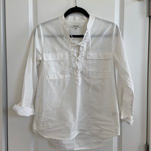 Madewell Criss-cross White Shirt